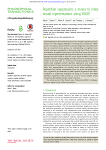Repetition suppression - Philosophical Transactions of the Royal