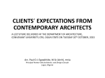 clients` expectations from contemporary architects