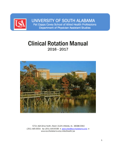 Clinical Rotation Manual - University of South Alabama