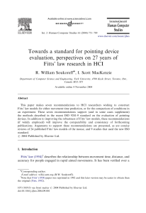 Towards a standard for pointing device evaluation