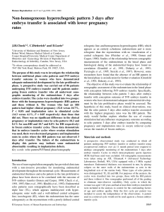 Non-homogeneous hyperechogenic pattern 3 days after embryo