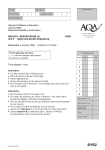 A-level Biology B Question paper Unit 2 - Genes and Genetic