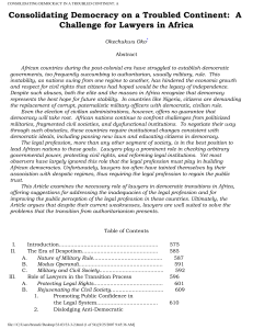 consolidating democracy in a troubled continent