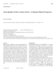 From Quality of Life to Value of Life: An Islamic Ethical Perspective