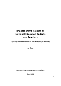 Impacts of IMF Policies on National Education Budgets and Teachers