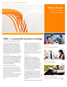 CRM - a sucessful business strategy