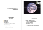 PHYSICAL GEOGRAPHY Hydrosphere Hydrosphere Hydrosphere