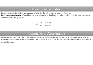Average Acceleration Instantaneous Acceleration