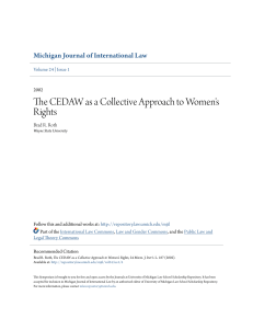 The CEDAW as a Collective Approach to Women`s Rights