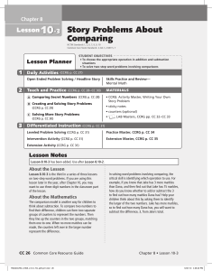 Story Problems About Comparing