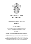 Biology - Tonbridge School