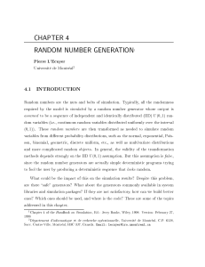 CHAPTER 4 RANDOM NUMBER GENERATION1