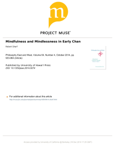 Mindfulness and Mindlessness in Early Chan