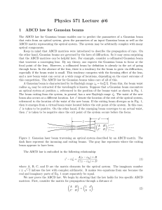 ABCD law for Gaussian laser beams
