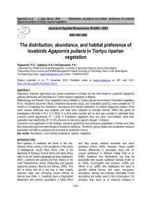 The distribution, abundance, and habitat preference of lovebirds