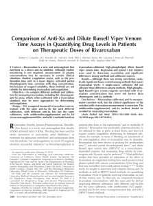 Comparison of Anti-Xa and Dilute Russell Viper Venom Time