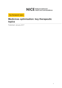 Medicines optimisation: key therapeutic topics