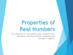 Properties of Real Numbers