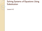 Solving Systems of Equations Using Substitution