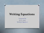 Writing Equations