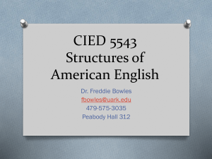 CIED 5543 Structures of American English