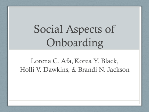 Social Aspects of Onboarding