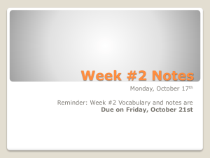 Week #2 Notes