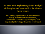 An item level exploratory factor analysis of the sphere of personality