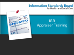 Appraiser Training - Information Standards Board for Health and