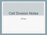 Cell Division Notes - Renton School District