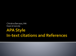 APA Style In-text citations and References