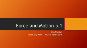 Vocabulary 7.1 Force and Motion