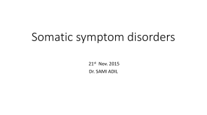 Somatoform disorders (part 1)