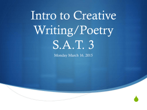 Intro to Creative Writing/Poetry SAT 3 - Co