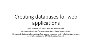 Creating databases for web applications