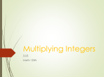 Multiplying /Dividing Integers