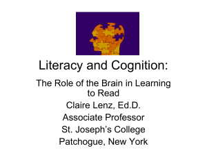 Literacy and Cognition - Graduateprograminliteracy
