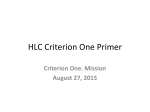 HLC Criterion One Primer