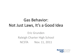 Gas Behavior: Not Just Laws, It*sa Good Idea