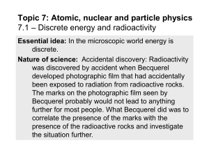 Topic 7: Atomic, nuclear and particle physics