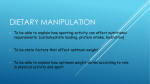 Dietary Manipulation