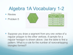 Algebra 1A Vocabulary 1-2