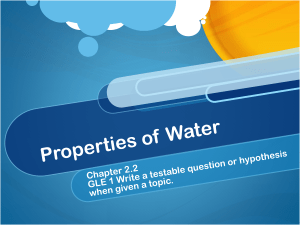 Properties of Water