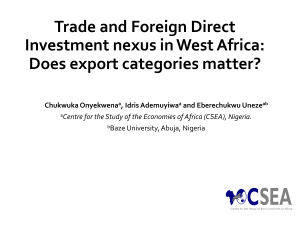 Trade and Foreign Direct Investment nexus in West Africa