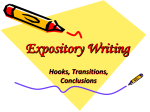 Expository Writing Hooks, Transitions