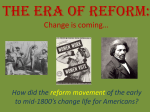 The Era of Reform: Change is coming