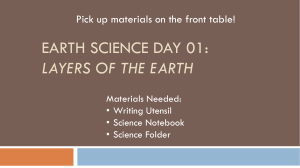 Earth Science Day 01: Layers of the Earth