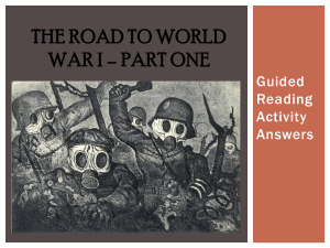 THE Road to World War I - pams