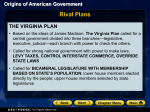 Origins of American Government THE VIRGINIA PLAN