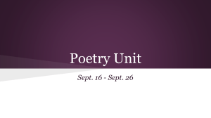 Poetry Unit - Ms. Mills`s English Class